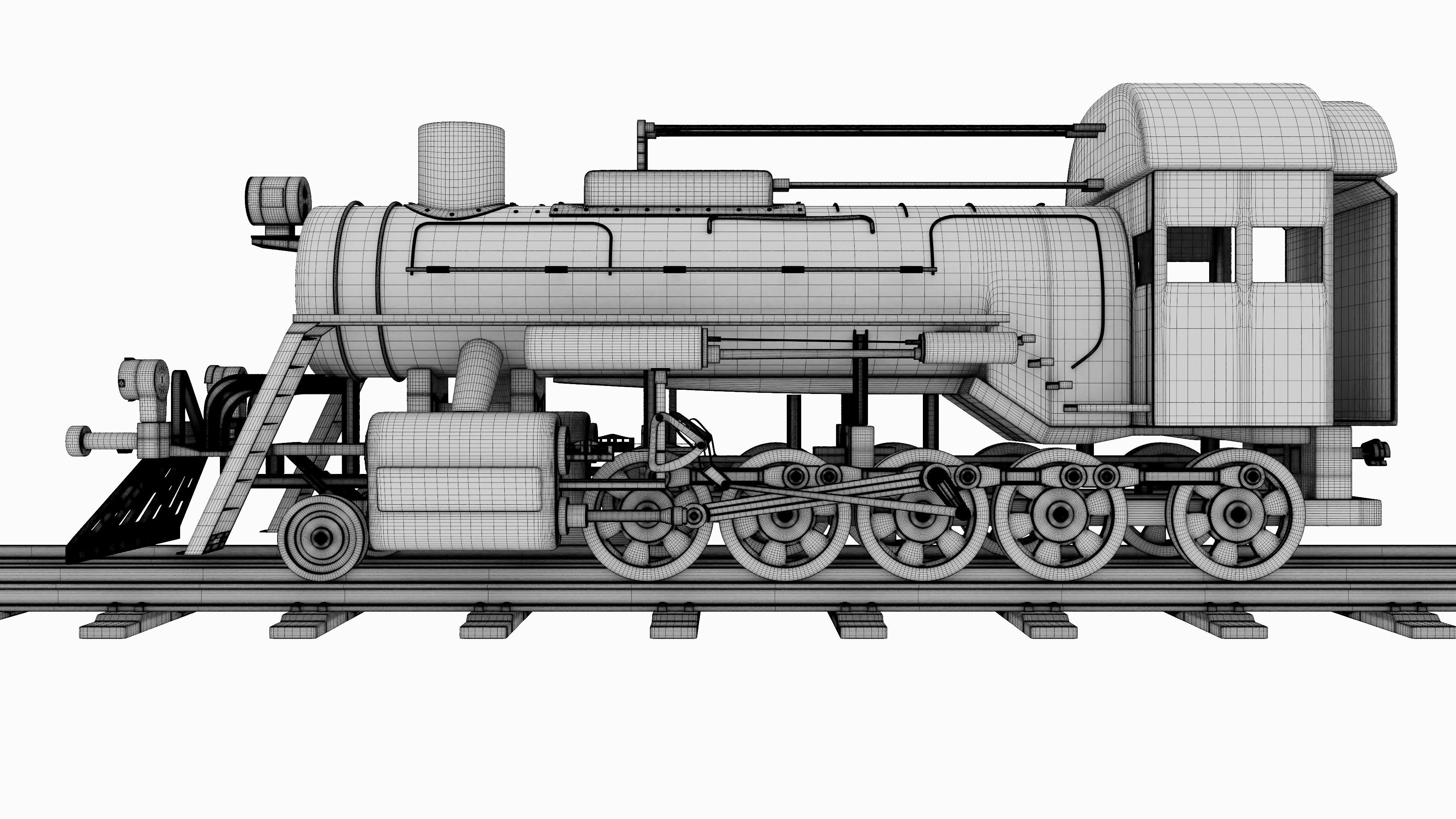 Old Train 3D model_11