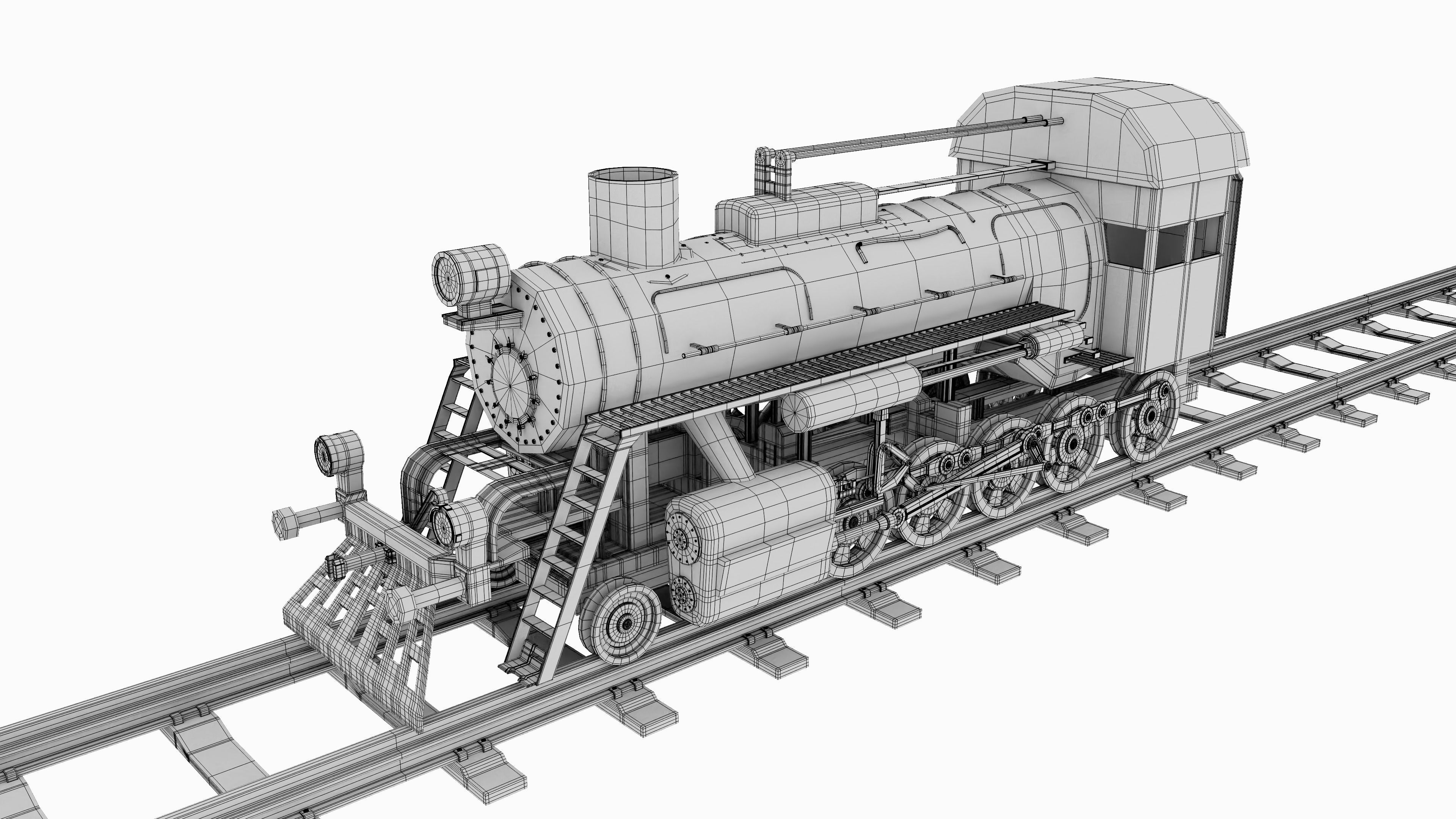 Old Train 3D model_10
