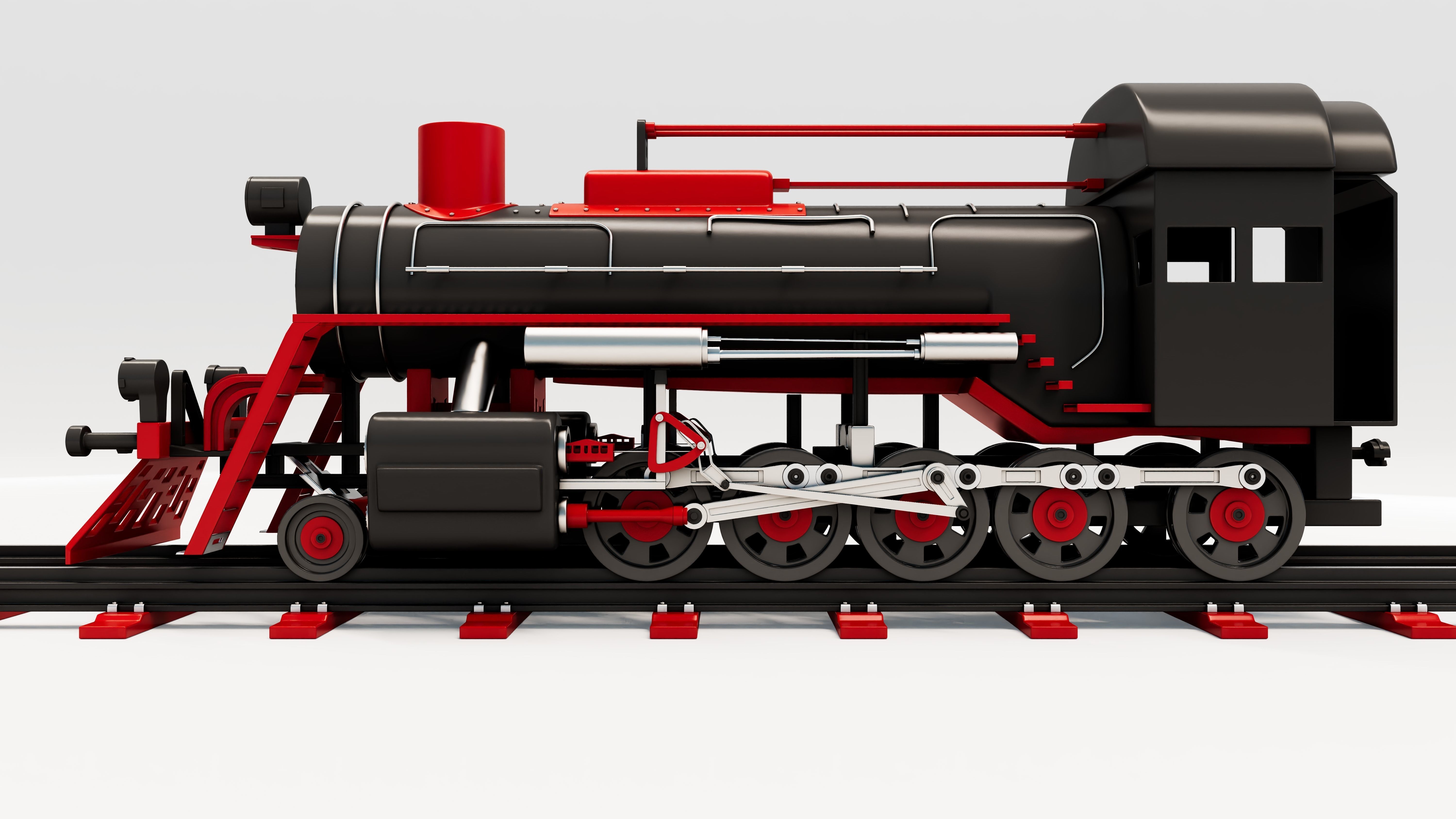 Old Train 3D model_2