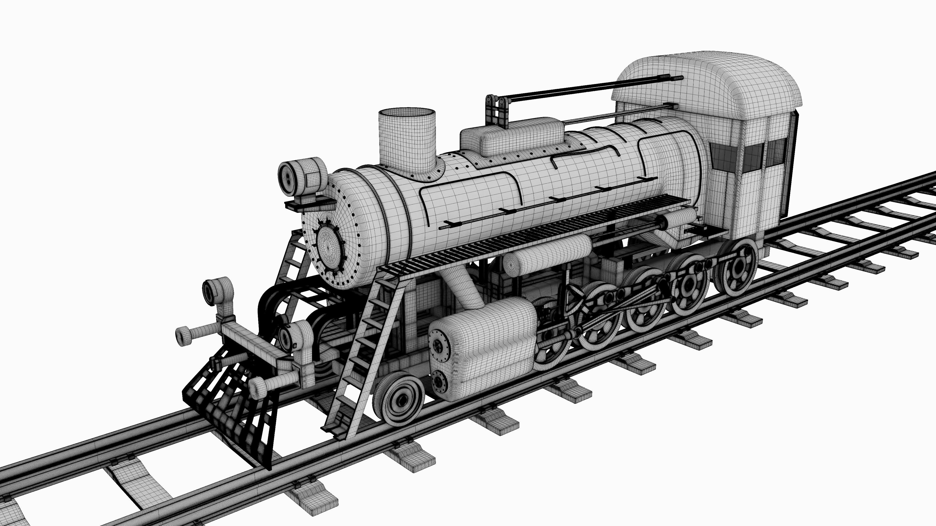 Old Train 3D model_9