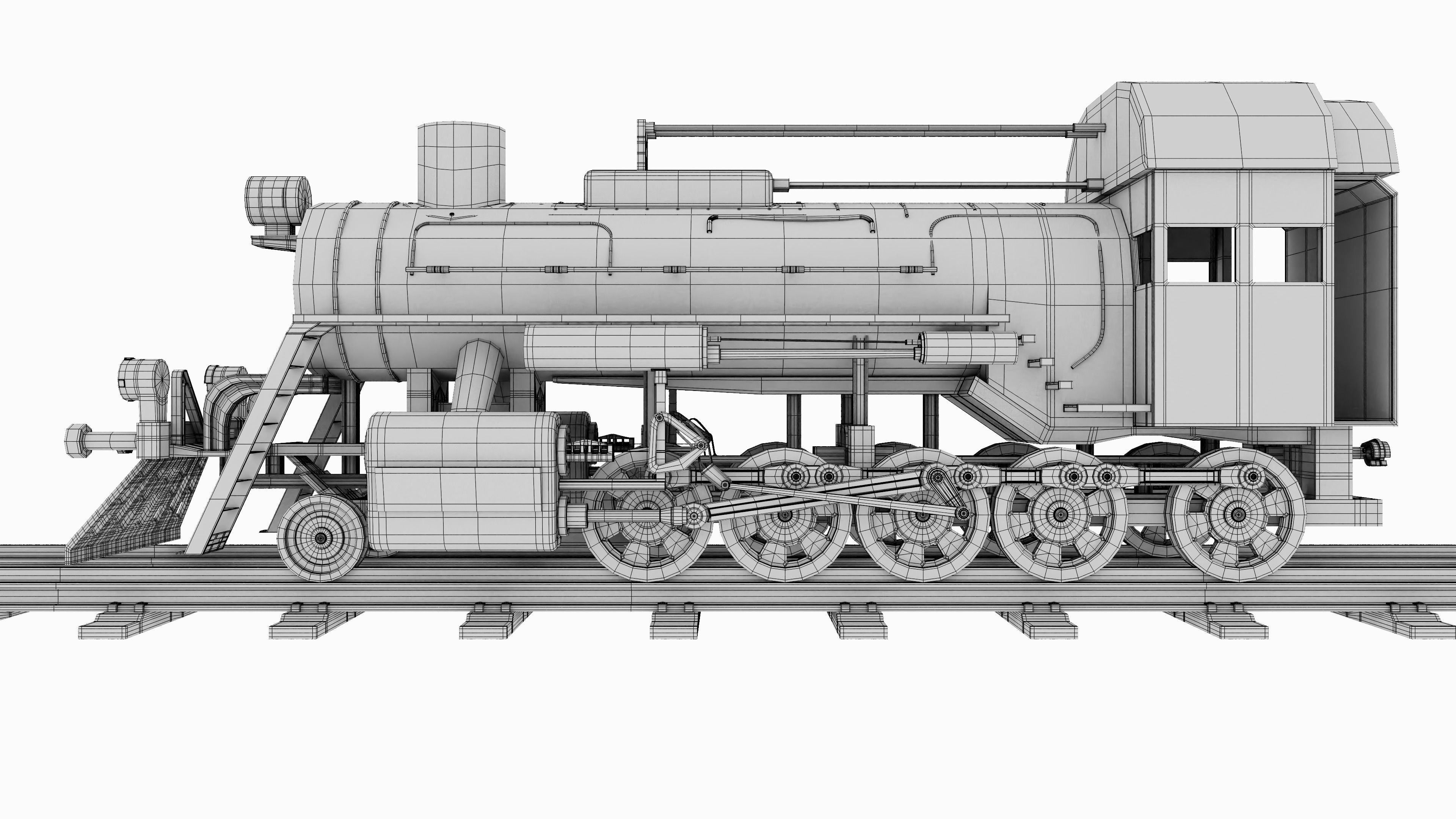 Old Train 3D model_12