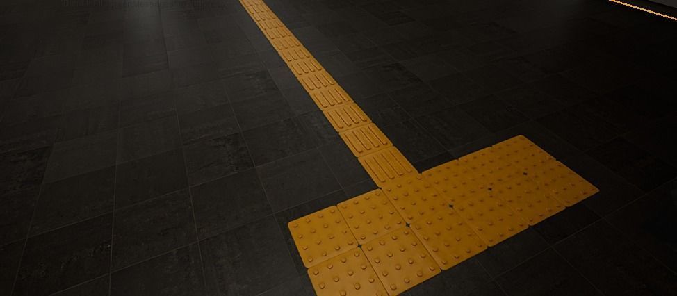 Tactile Pavement Low-poly 3D model_1