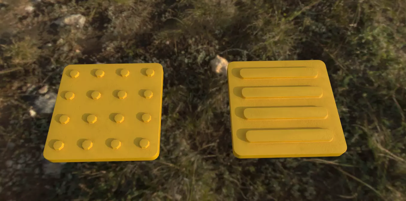Tactile Pavement Low-poly 3D model_0