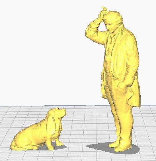 LT COLUMBO  - PETER FALK - WITH HIS DOG - 1-18 scale 3D print model_3