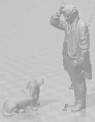 LT COLUMBO  - PETER FALK - WITH HIS DOG - 1-18 scale 3D print model