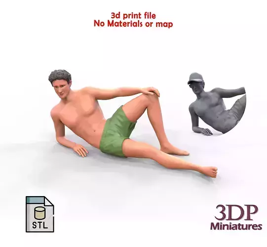 N3 people on the beach 3D print model
