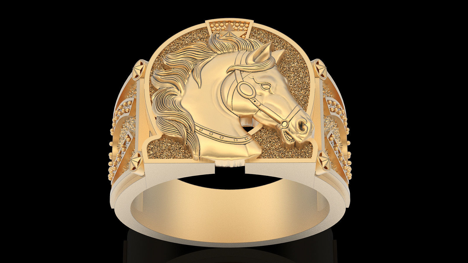 Horseshoe  ring silver gold jewelry printable 3D model 3D print model_4