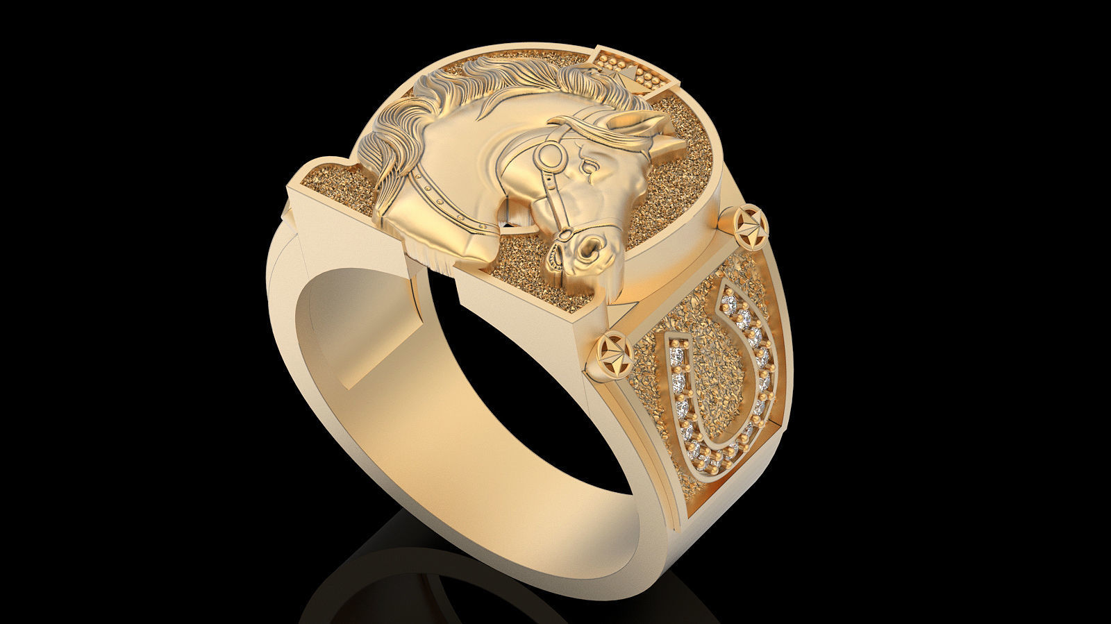 Horseshoe  ring silver gold jewelry printable 3D model 3D print model_3