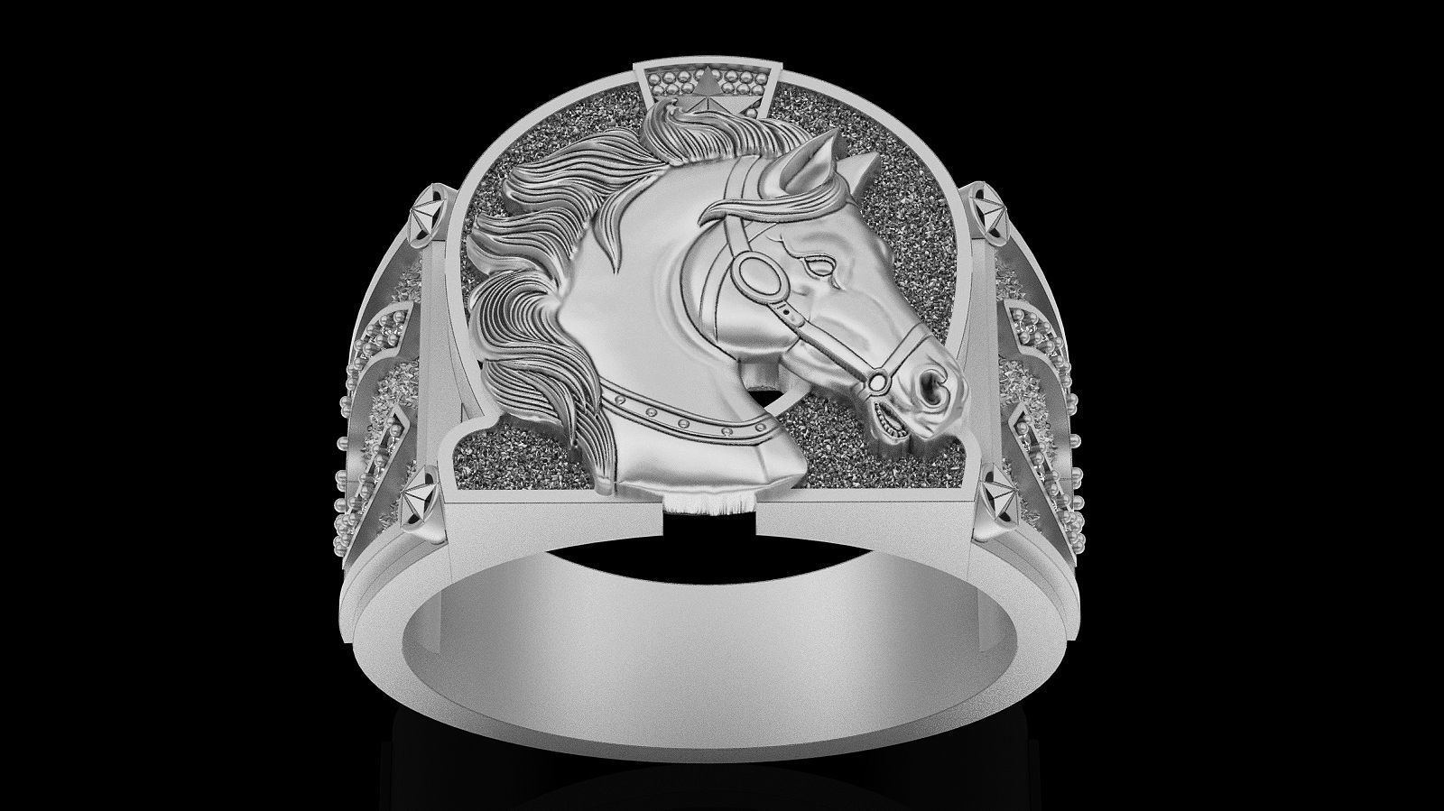 Horseshoe  ring silver gold jewelry printable 3D model 3D print model_2