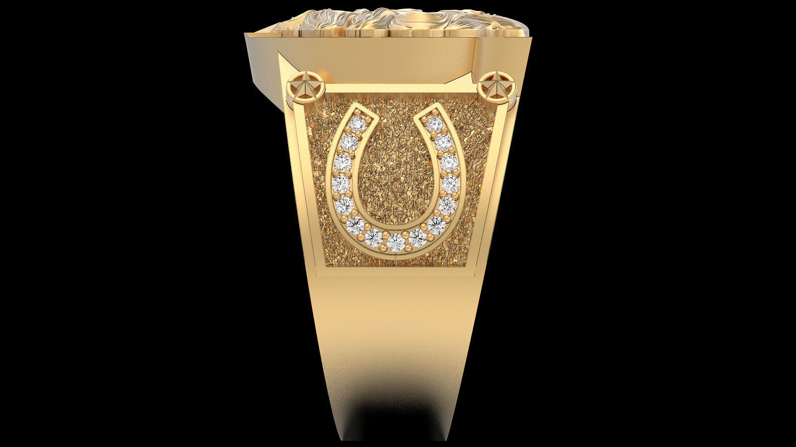 Horseshoe  ring silver gold jewelry printable 3D model 3D print model_5