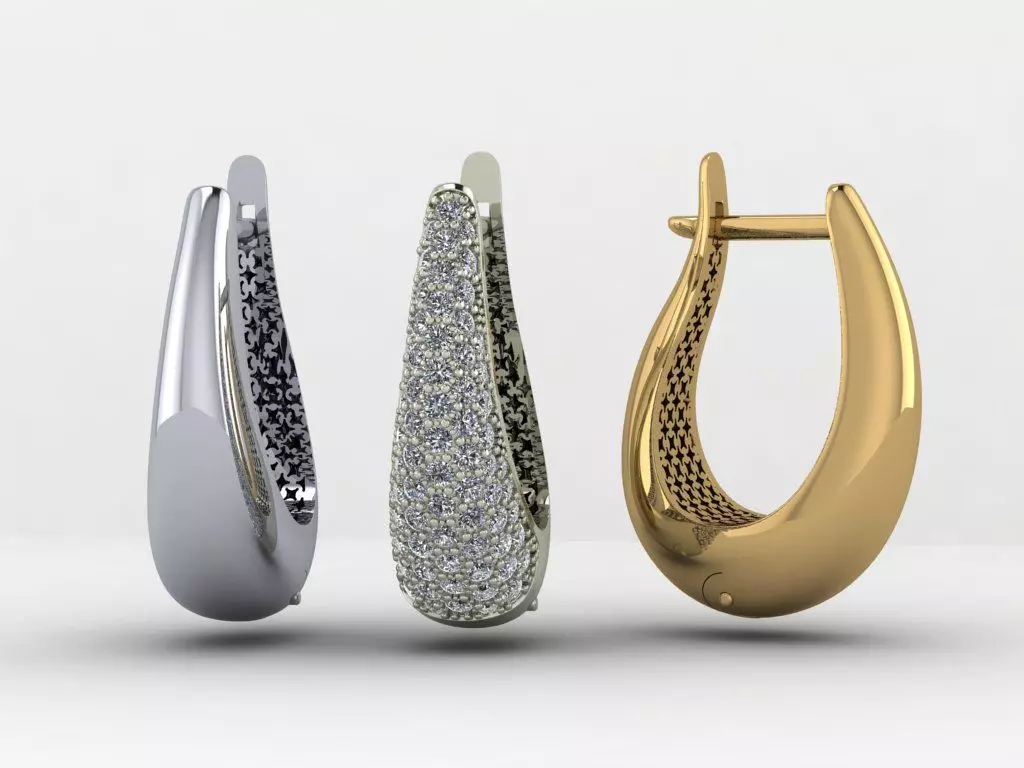Hoop Earrings Teardrop 3D print model