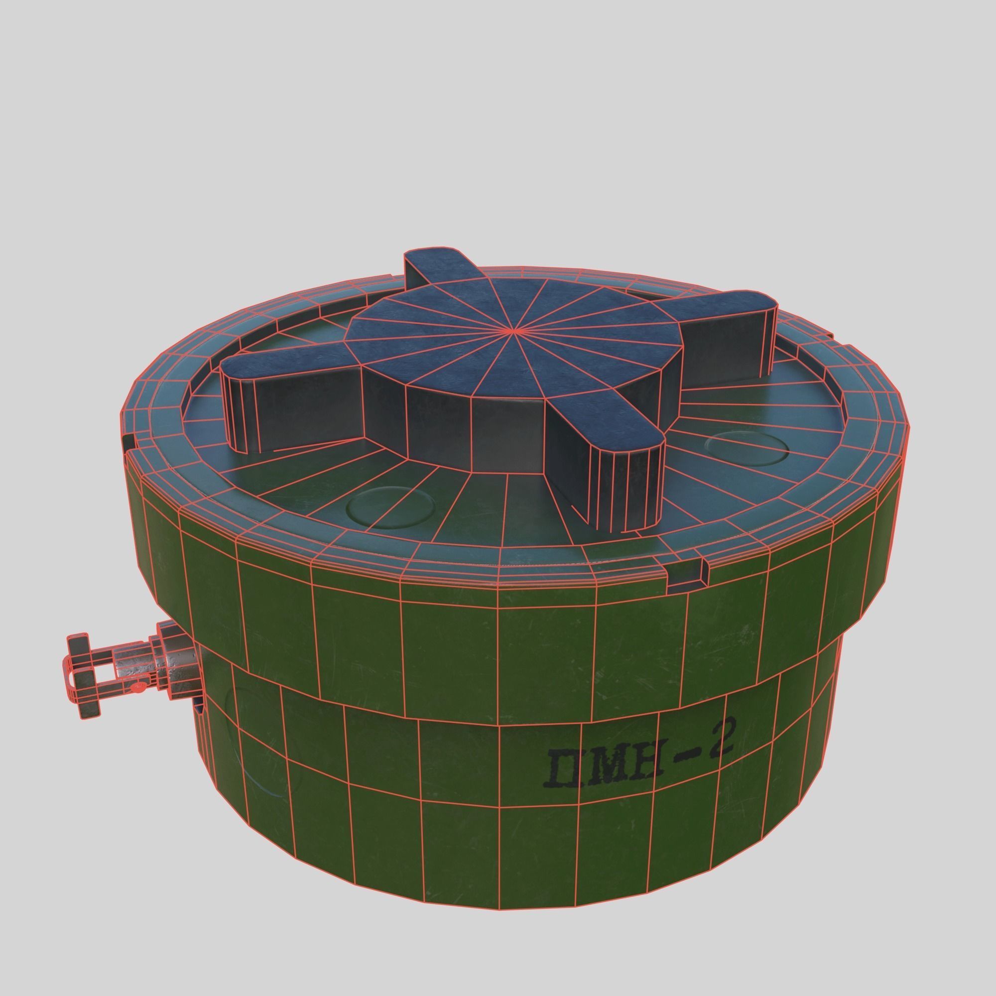Mine PMN-2 Low-poly 3D model_8