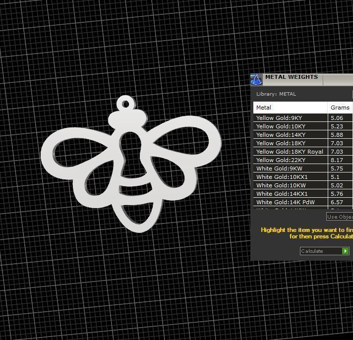 bee pendant 3D print model_3