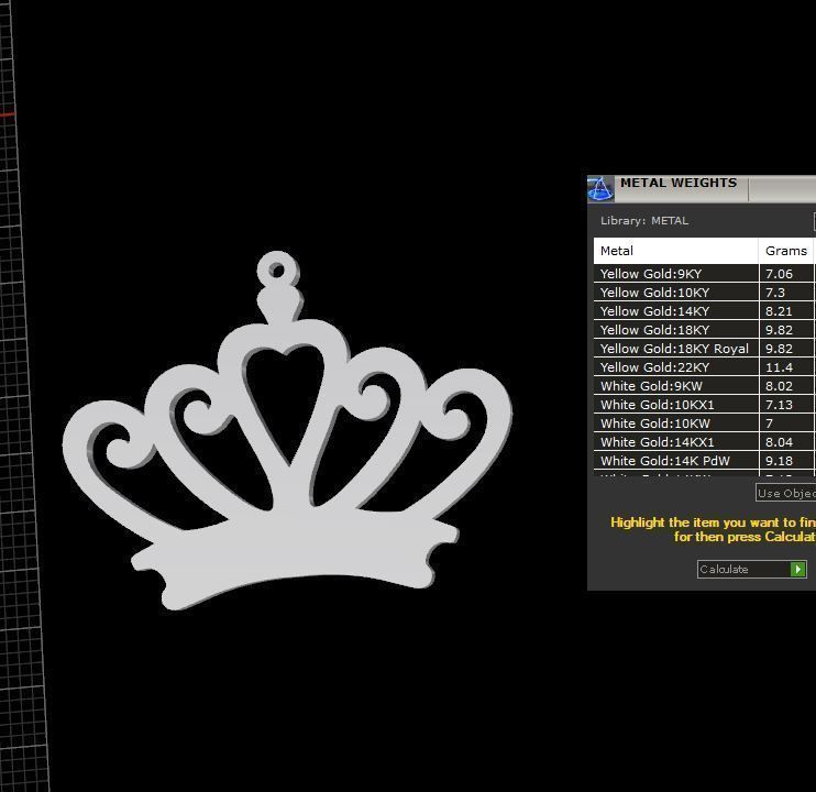 crown pendant 3D print model_3