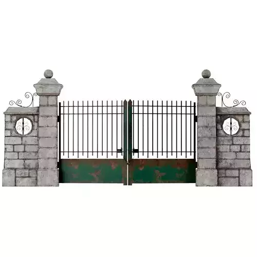 Old concrete wall Low-poly 3D model