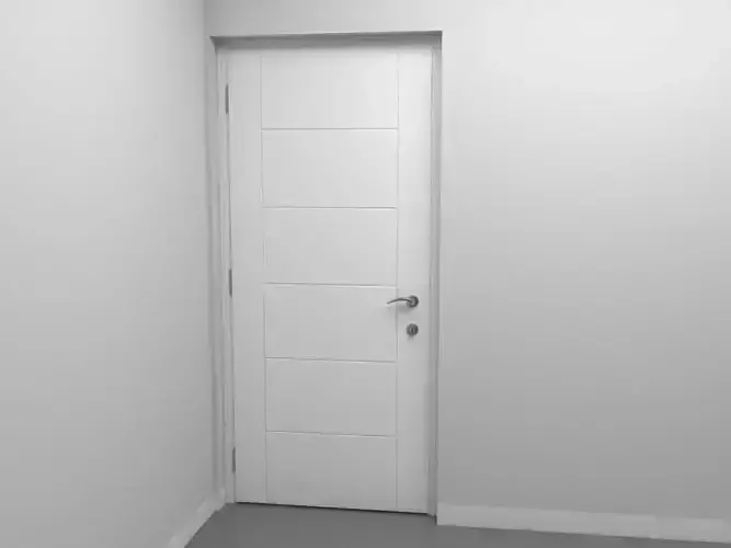 Wood door and frame Low-poly 3D model