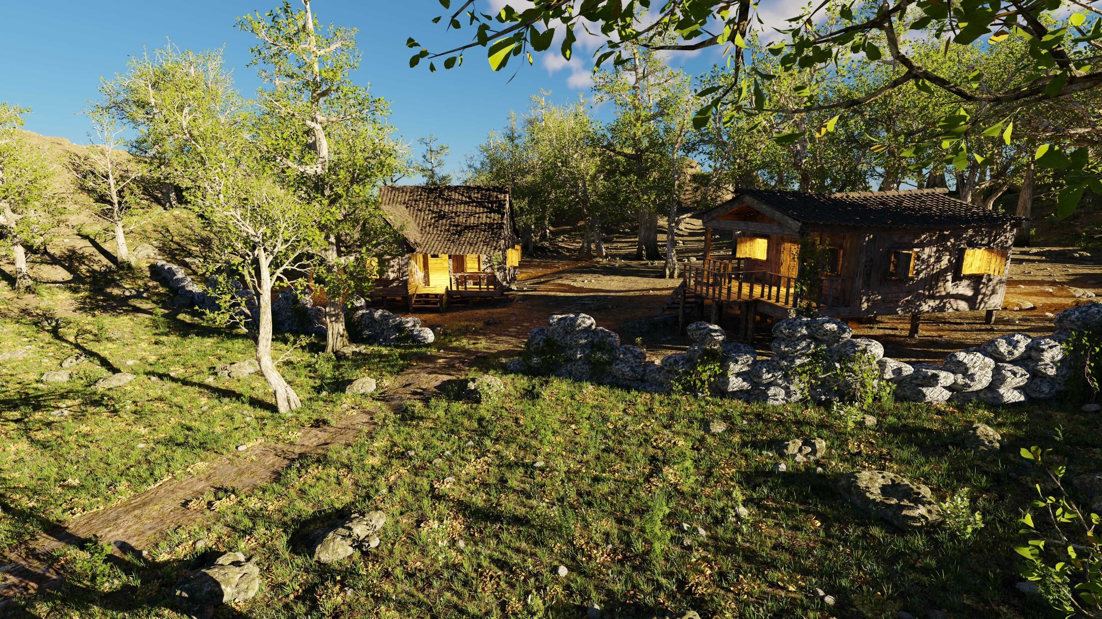 Cabins Scene 3D model_11