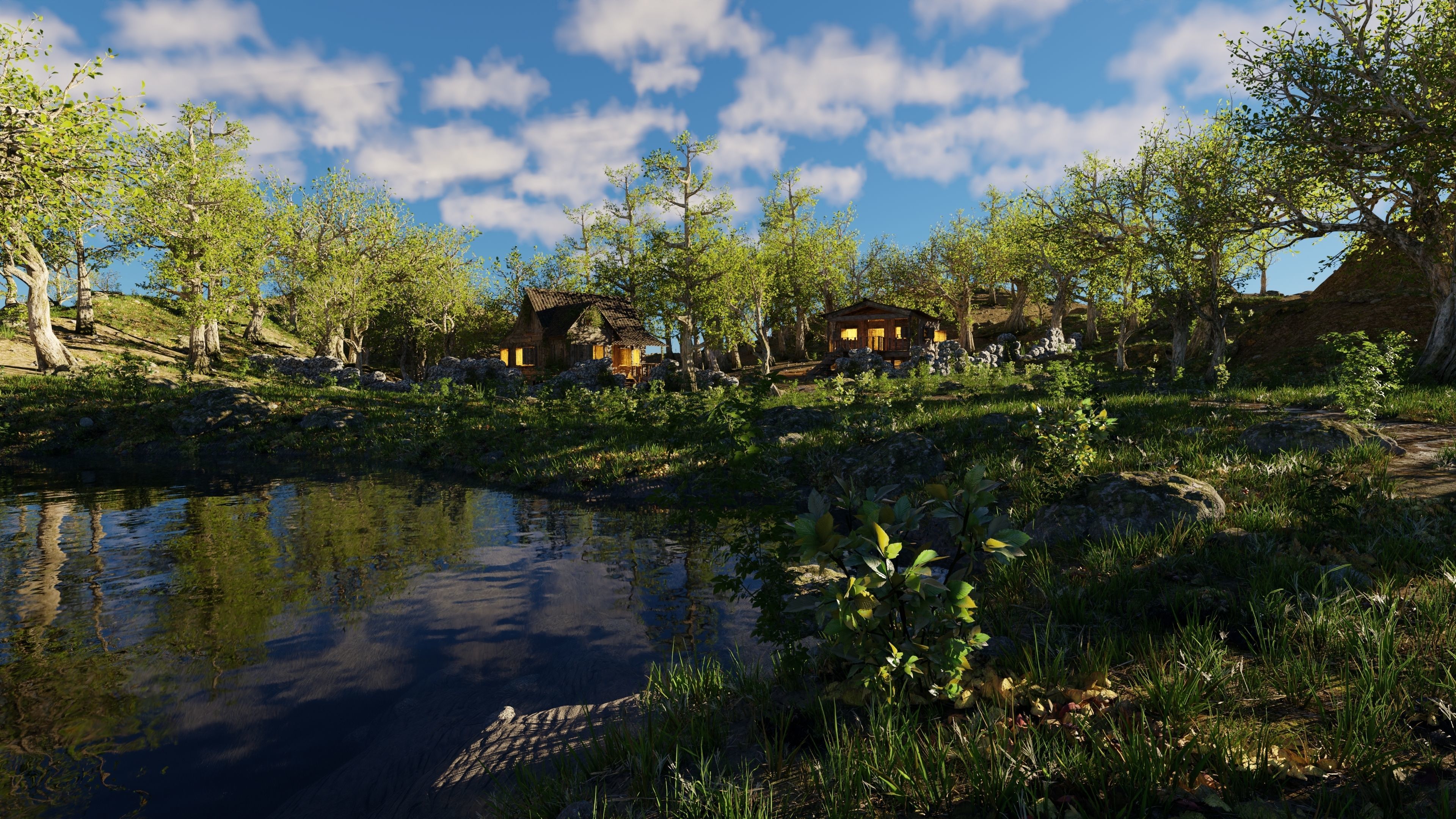 Cabins Scene 3D model_6