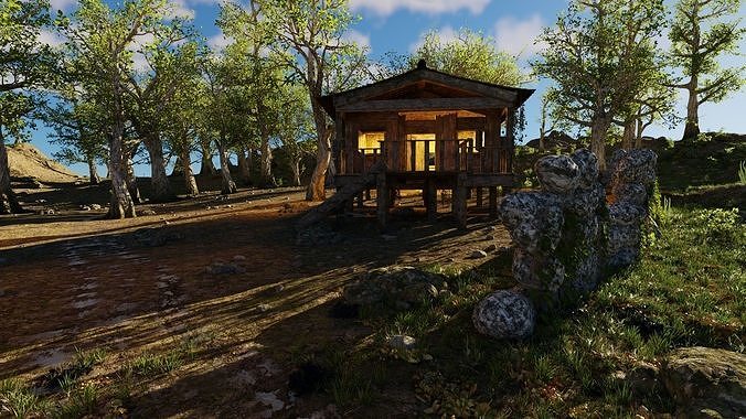 Cabins Scene 3D model 5