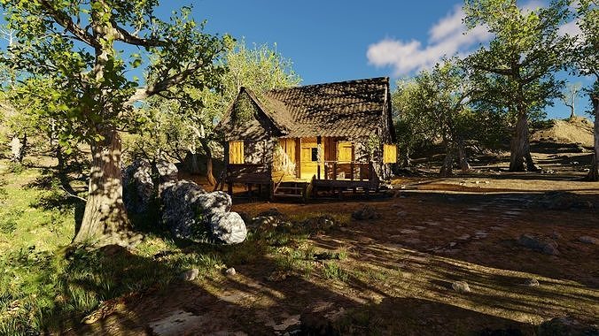 Cabins Scene 3D model 4