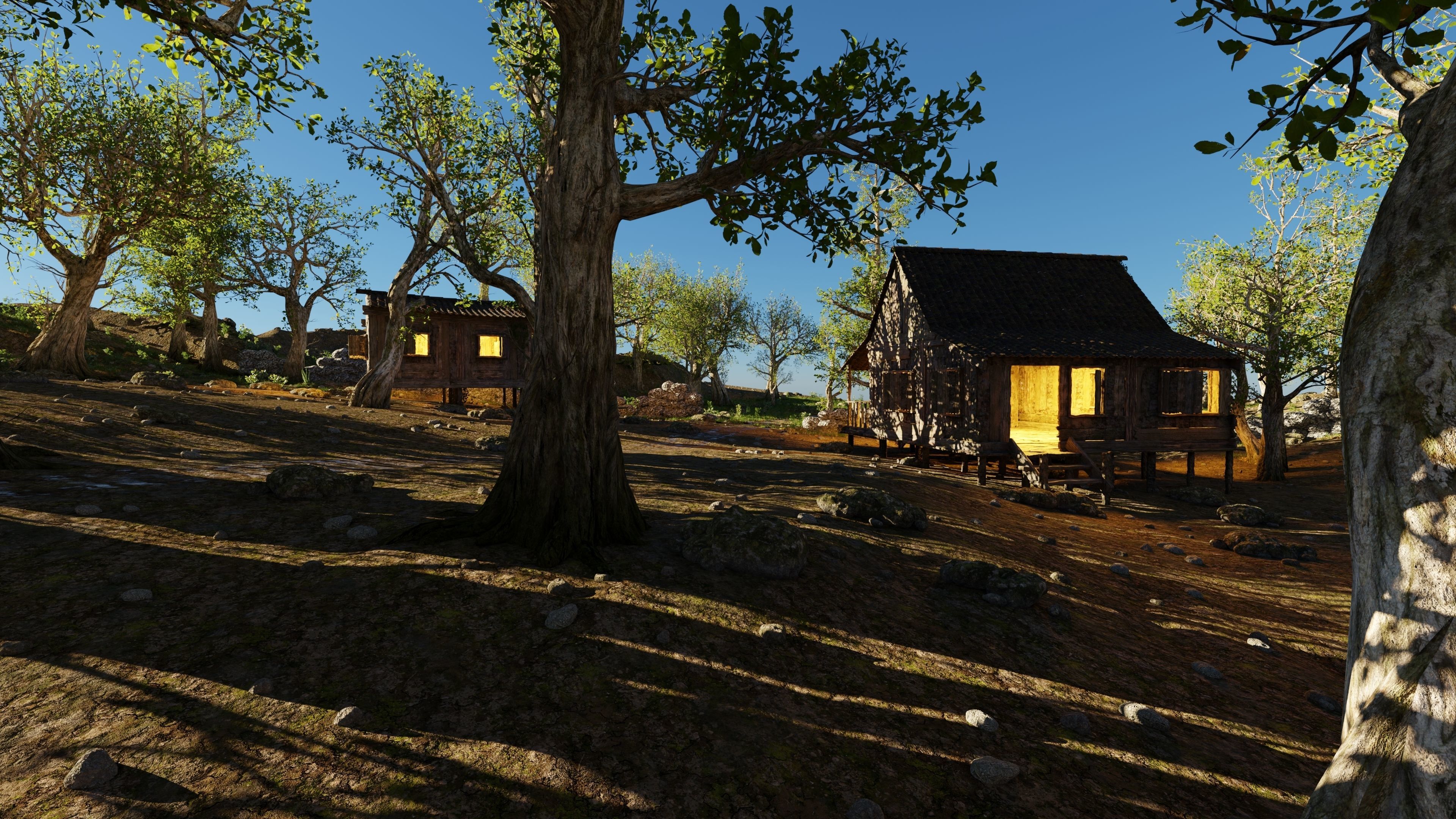 Cabins Scene 3D model_9