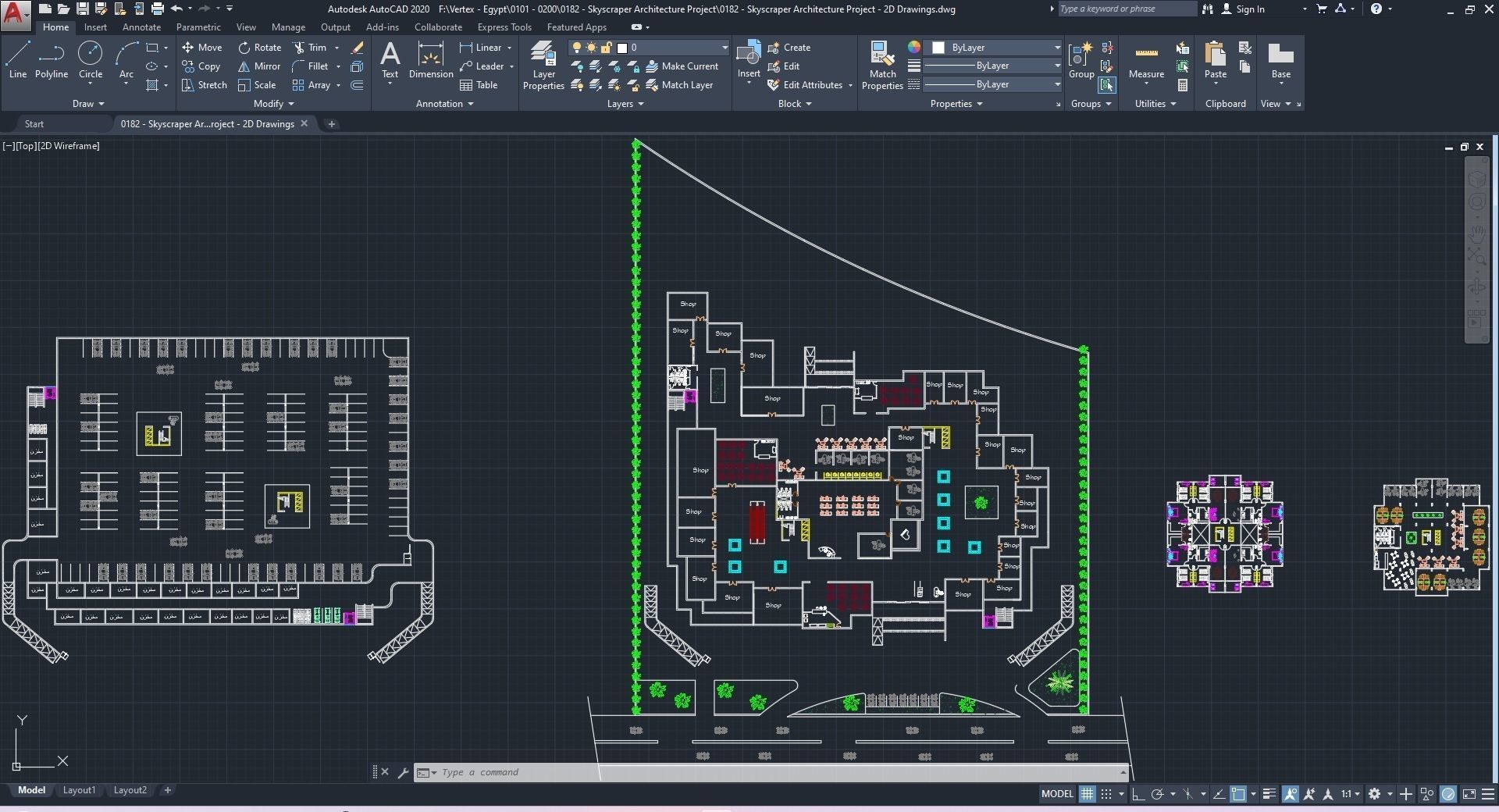 0182 - Skyscraper Architecture 3D Project - 2D Drawings 3D model_38