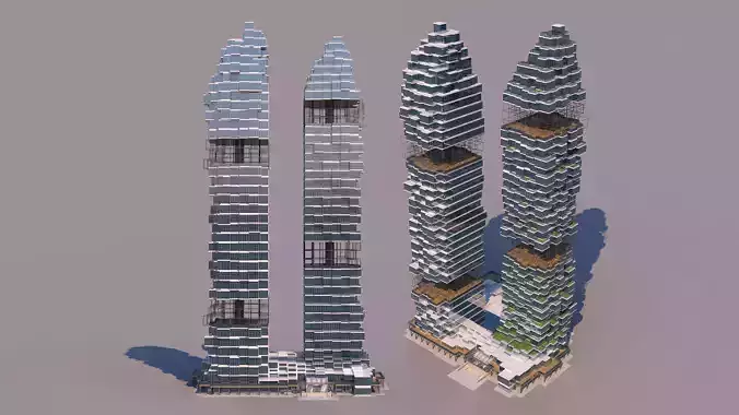 0182 - Skyscraper Architecture 3D Project - 2D Drawings 3D model