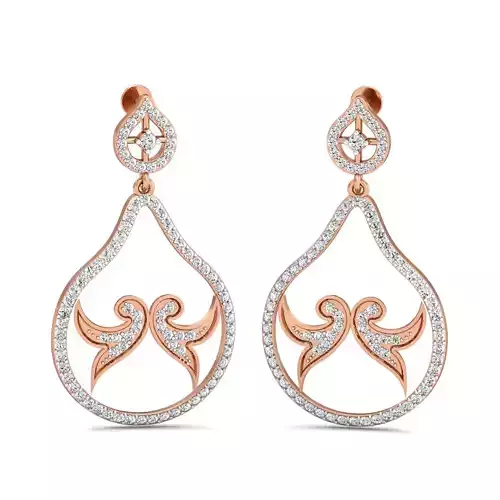 Women Long Earrings 3dm stl 3mf obj glb gltf render details