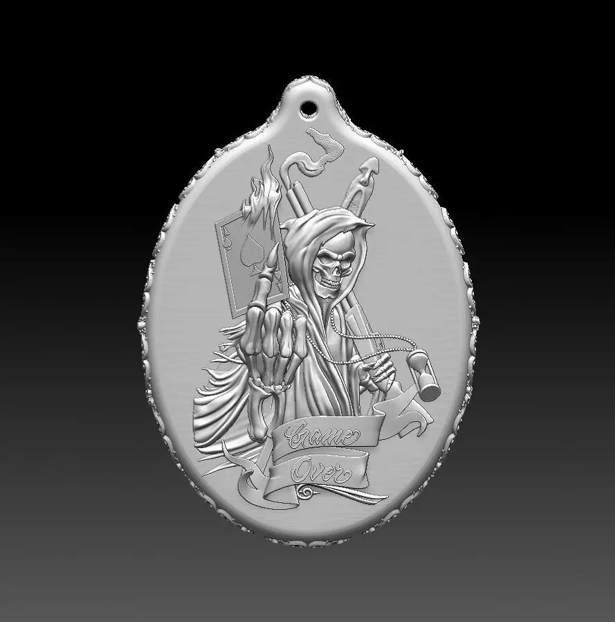 HM Skull Keychain 02 3D print model