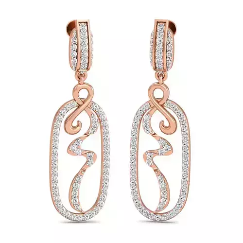 Women Long Earrings 3dm stl 3mf obj glb gltf render details