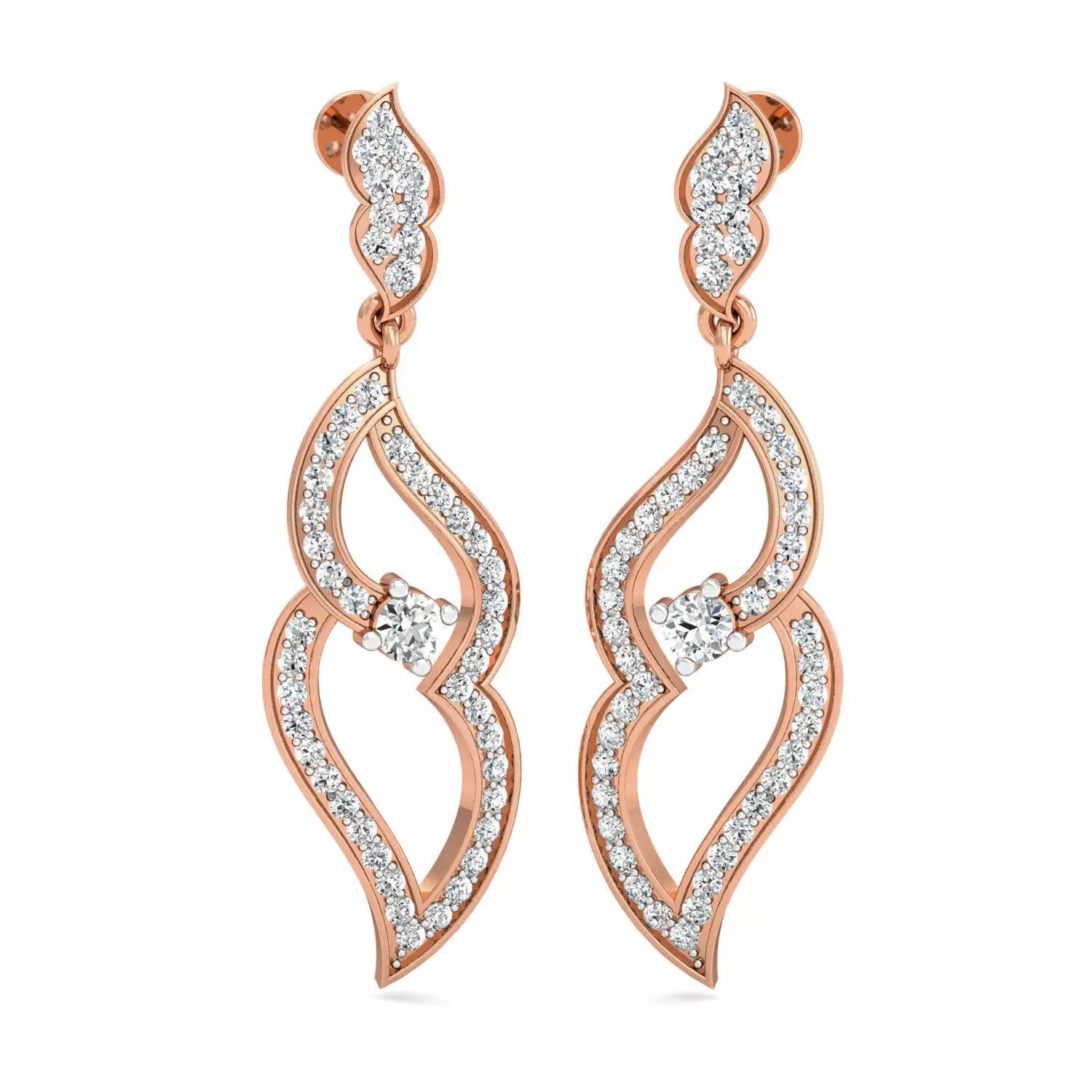 Women Long Earrings 3dm stl 3mf obj glb gltf render details 3D print model_0