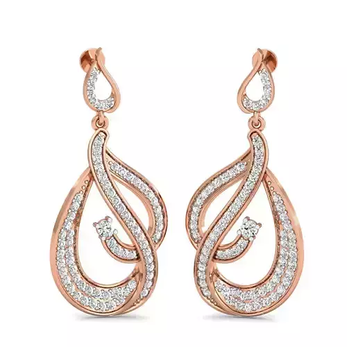 Women Long Earrings 3dm stl 3mf obj glb gltf render details