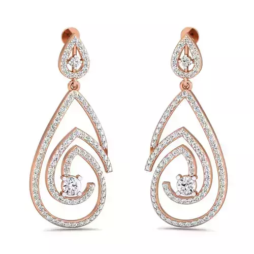 Women Long Earrings 3dm stl 3mf obj glb gltf render details