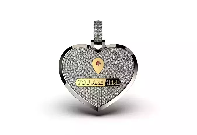YOU ARE HERE PENDANT 3D print model