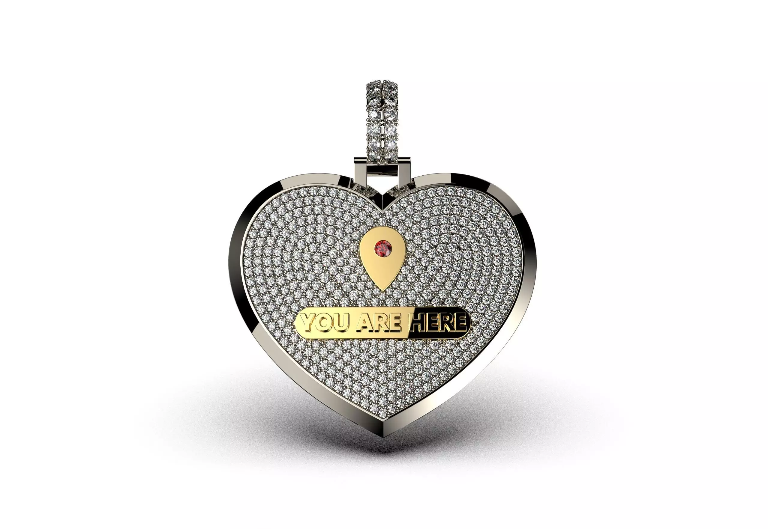 YOU ARE HERE PENDANT 3D print model