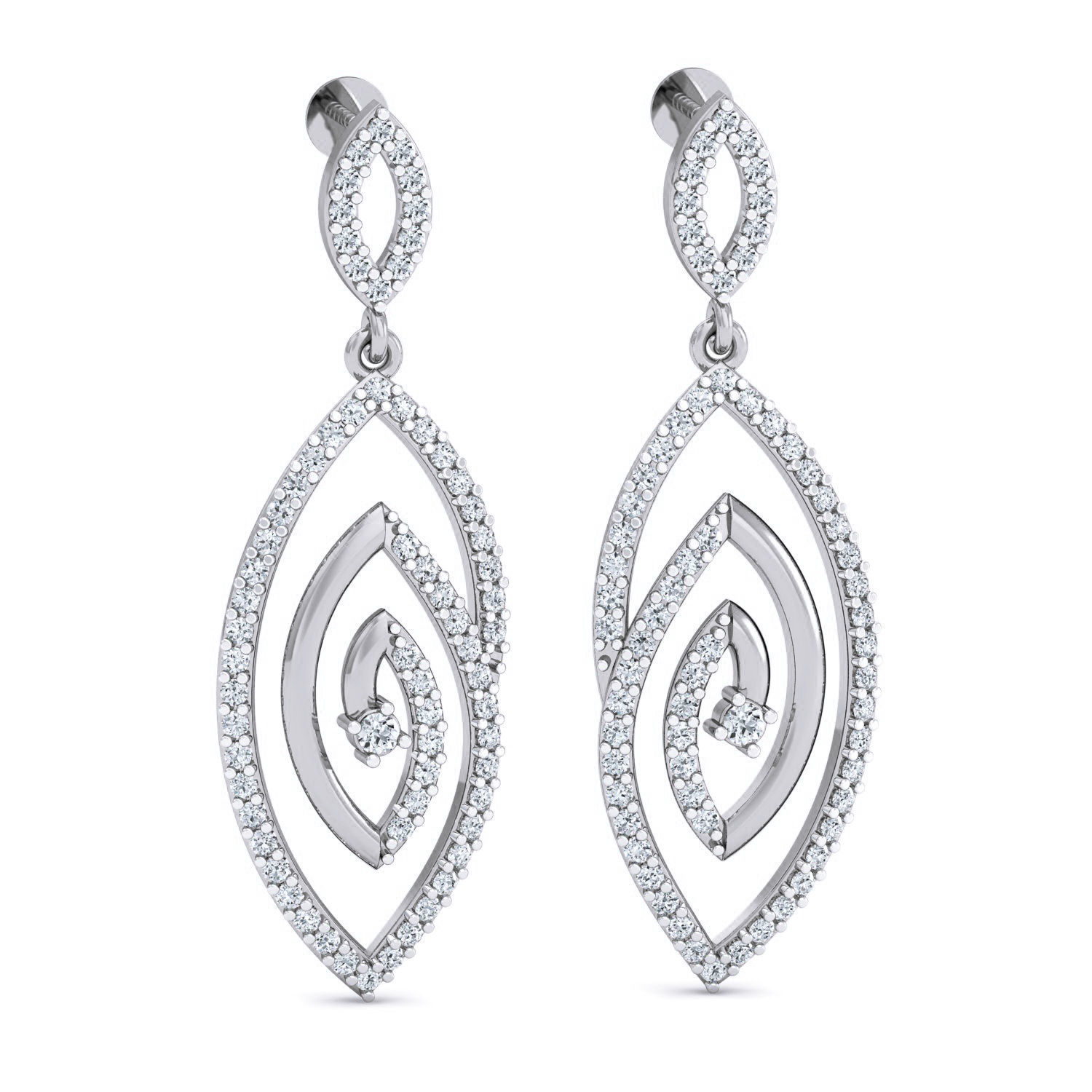 Women Long Earrings 3dm stl 3mf obj glb gltf render details 3D print model_2