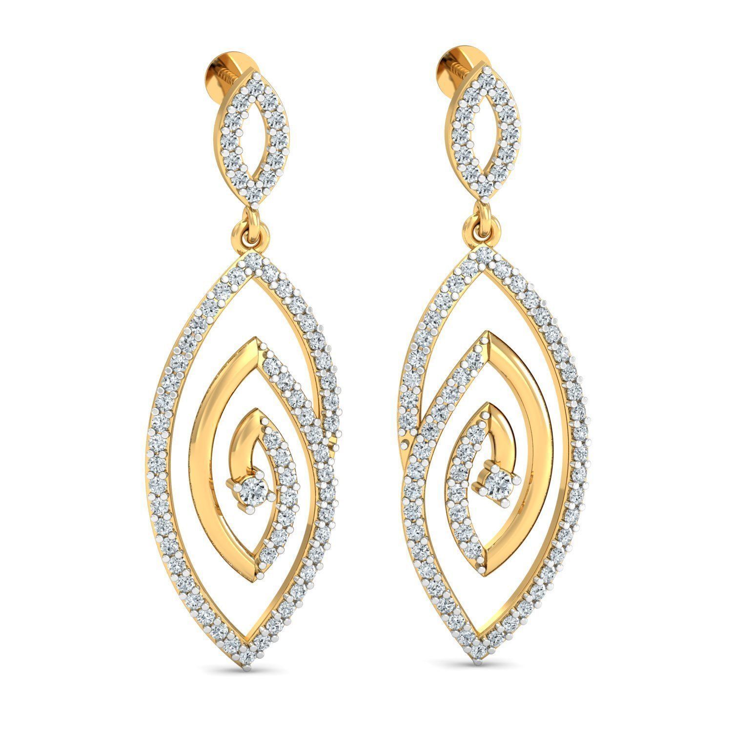 Women Long Earrings 3dm stl 3mf obj glb gltf render details 3D print model_1