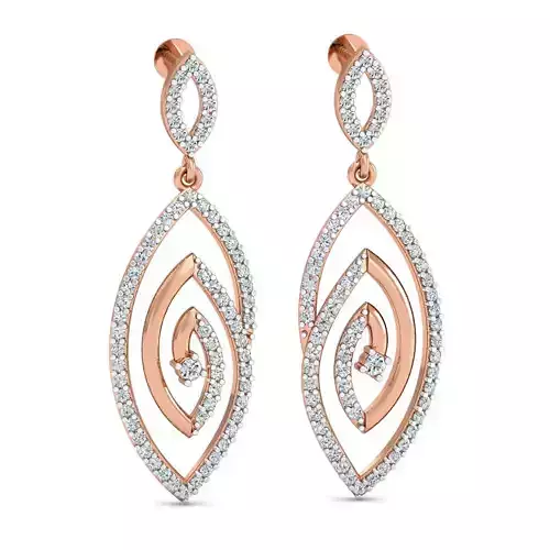 Women Long Earrings 3dm stl 3mf obj glb gltf render details