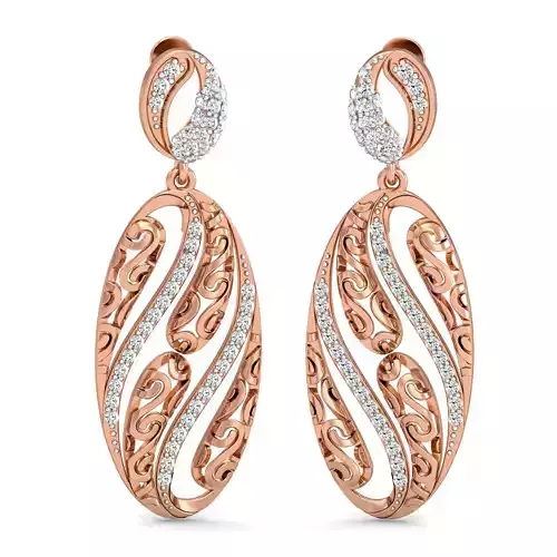 Women Long Earrings 3dm stl 3mf obj glb gltf render details