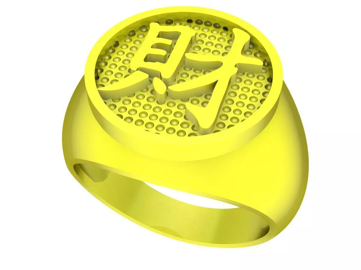 Chinese Prosperity Symbol Signet Ring 3D Jewelry Design 4977 3D print model