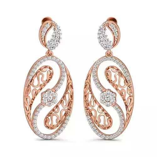 Women Long Earrings 3dm stl 3mf obj glb gltf render details