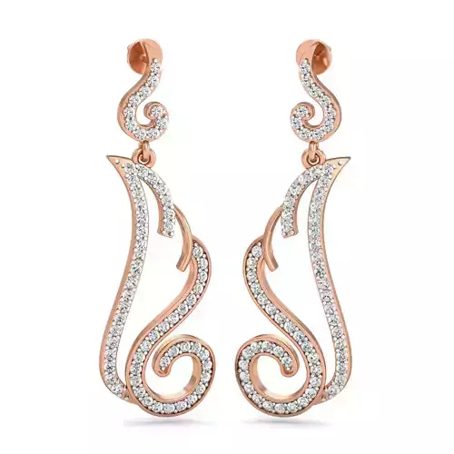 Women Long Earrings 3dm stl 3mf obj glb gltf render details