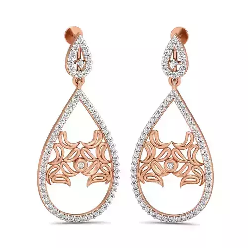 Women Long Earrings 3dm stl 3mf obj glb gltf render details