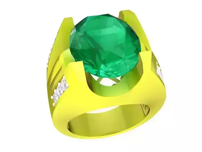 korean oval diamond men ring 4982