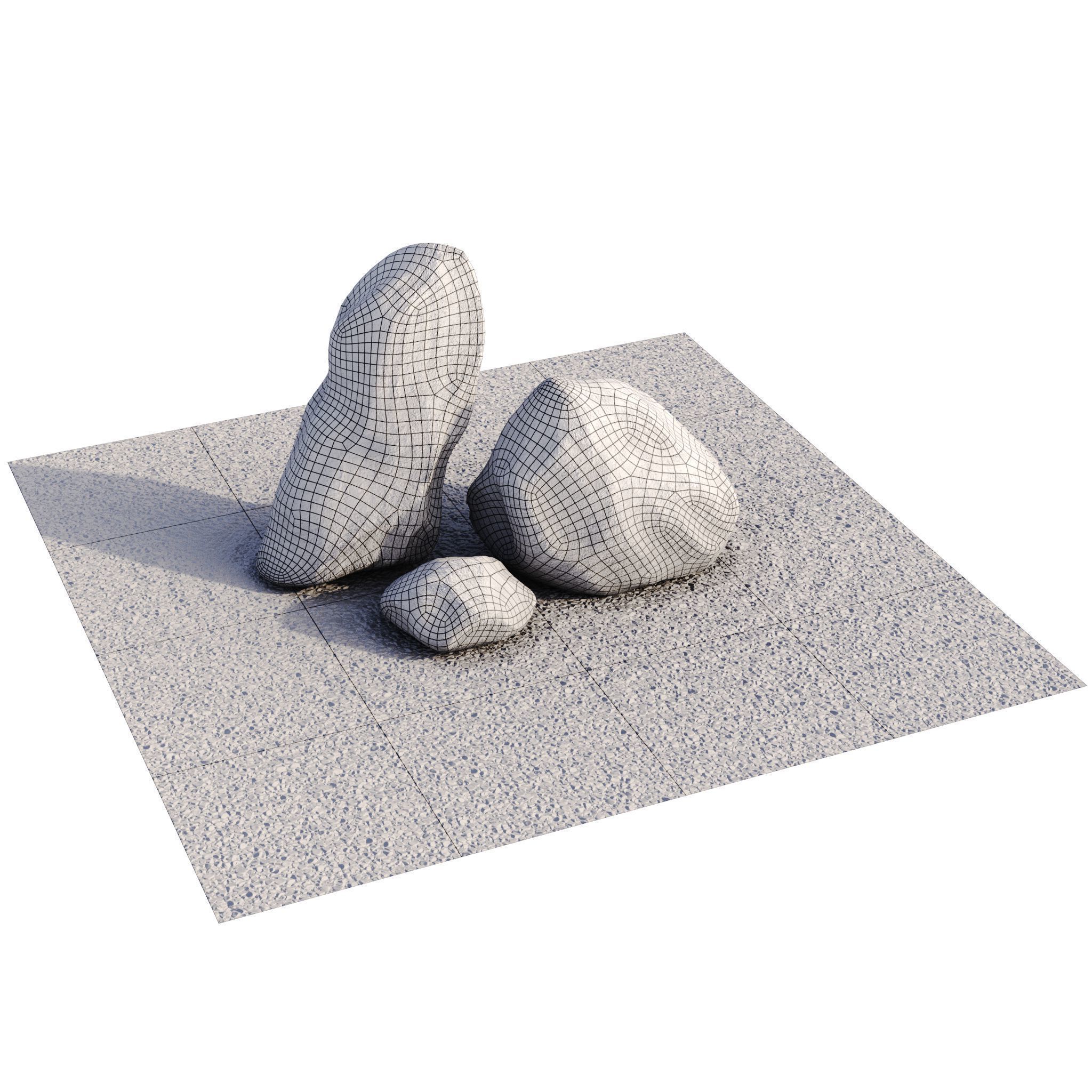 Japanese Rock Zen Garden 01 - Low Poly - PBR Low-poly 3D model_7