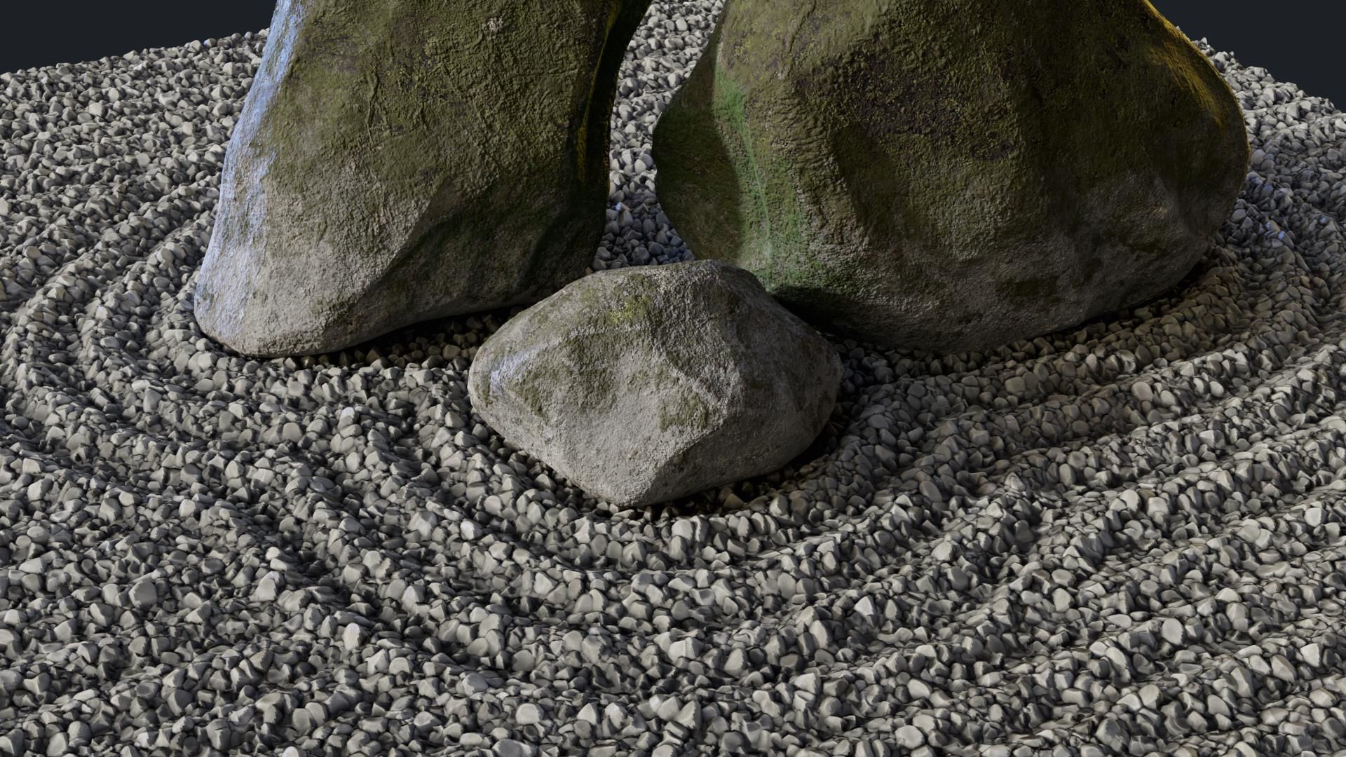 Japanese Rock Zen Garden 01 - Low Poly - PBR Low-poly 3D model_6