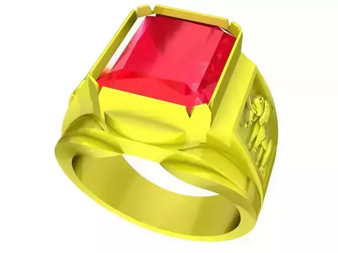 fengshui elephant texture men ring 4984 3D print model