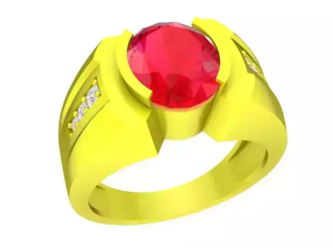 oval diamond korean men ring 4985