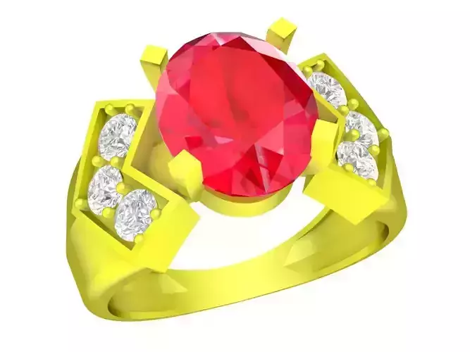 luxury korean oval diamond men ring 4987