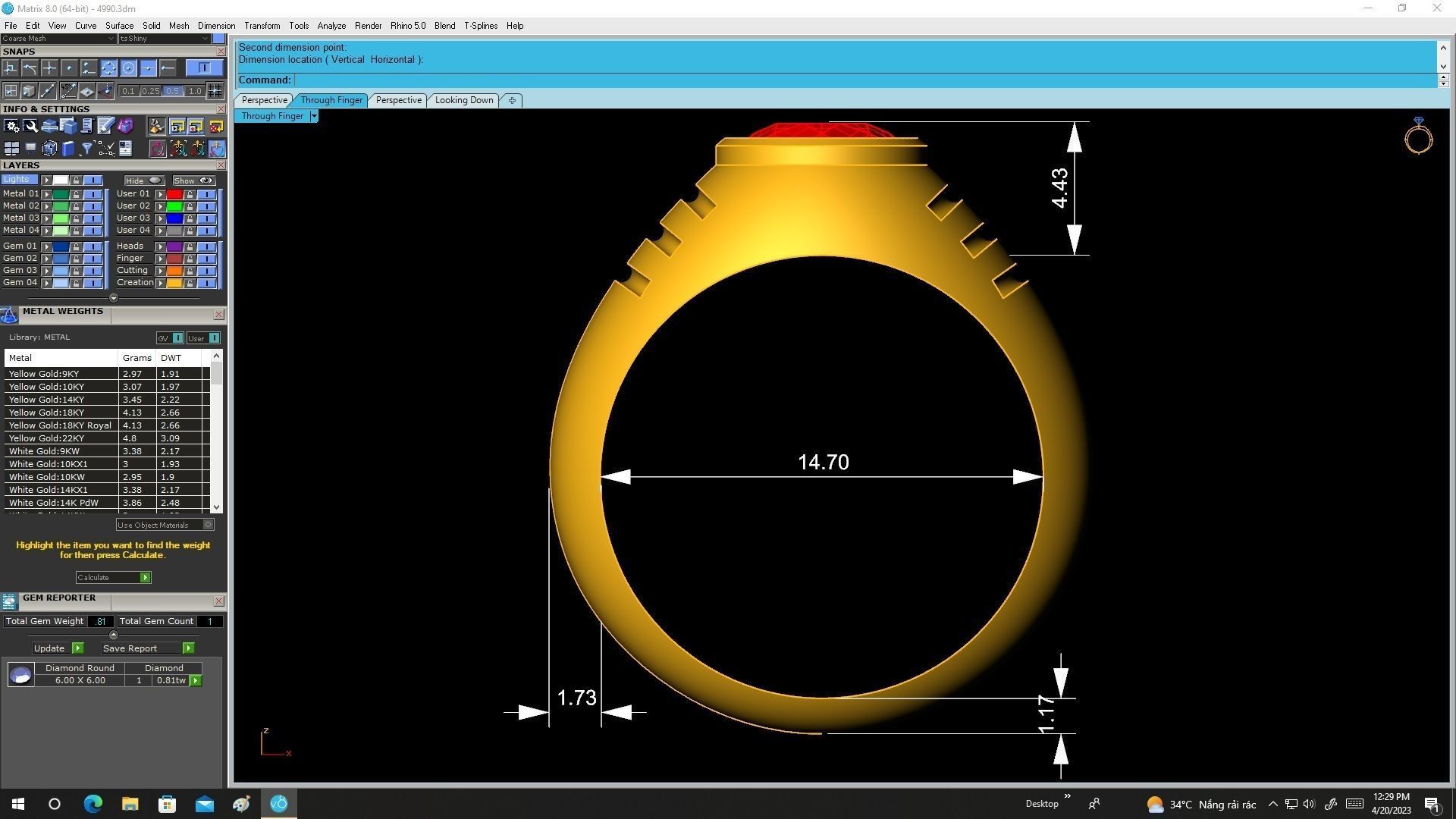 Lucky Chinese Diamond Men Ring 4990A 3D print model_6